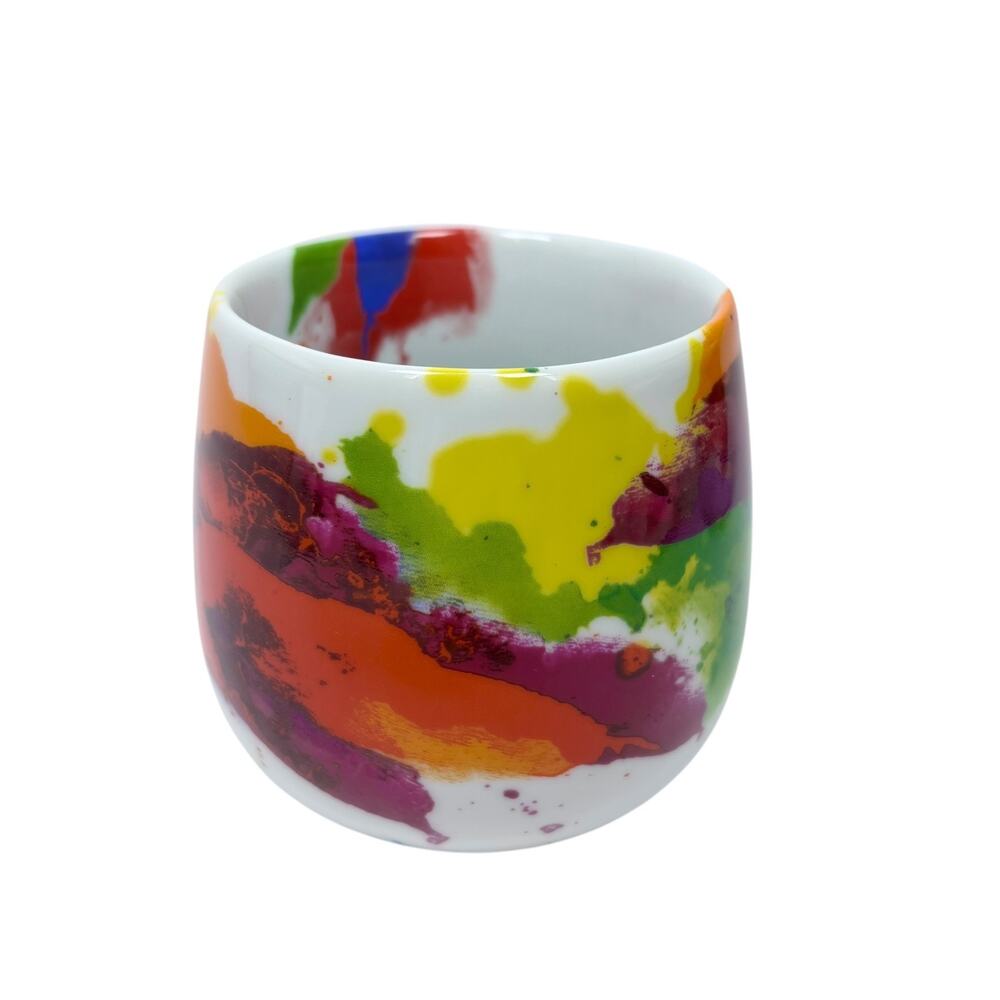NWOT Konitz Germany Coffee Mugs Tea Cups Lot 4 Rainbow Watercolor Splash Round - Picture 5 of 7